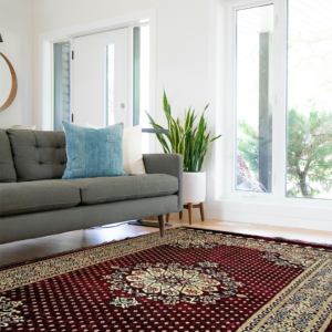 Handwoven Turkish Cultural Rug with Medallion Design